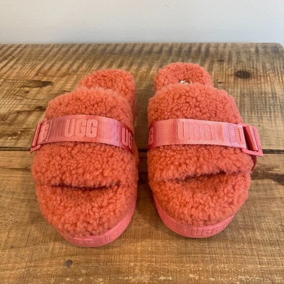 UGG Pink Blossom Fluffita Slides NEW Size 7 - Picture 13 of 13
